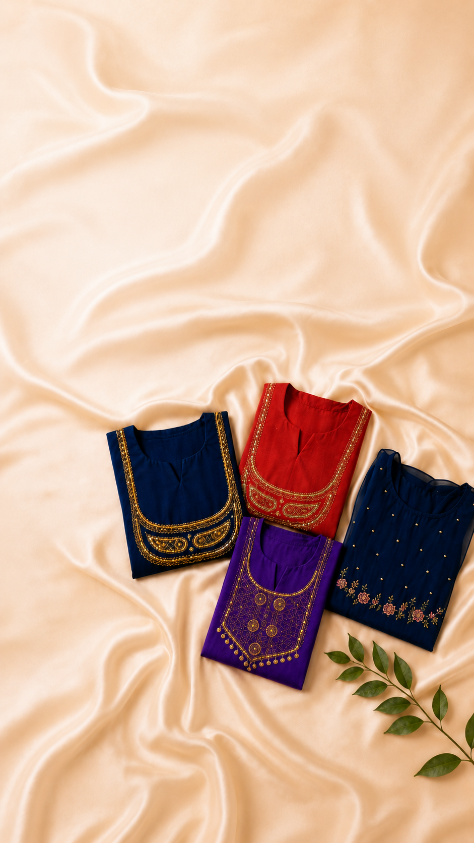 Elegant embroidered boutique tops collection